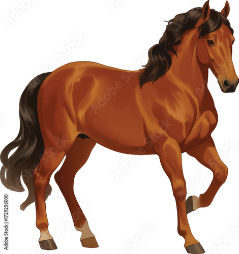 horse isolated on white