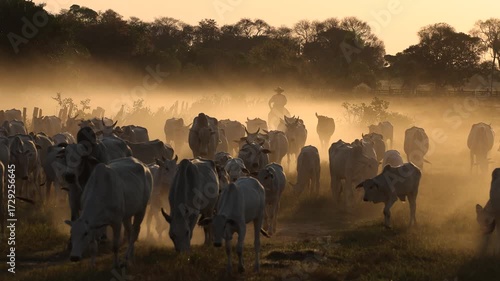 Wallpaper Mural Cowboy on a ranch at sunset Torontodigital.ca