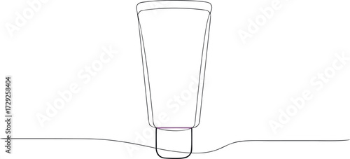Single line art ‍ illustration of a plastic tube for skin care or hygiene