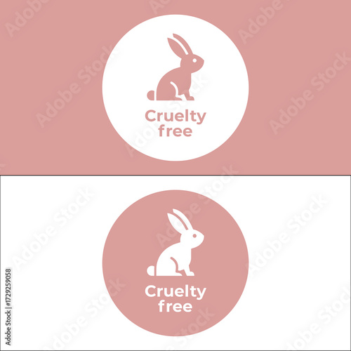 Cruelty free bunny logo for ethical product labeling Vector