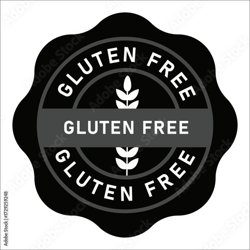 Gluten free product label design for food packaging Vector