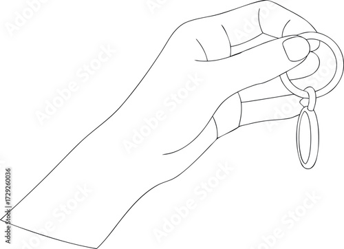 Minimalist illustration of a hand giving or receiving keys