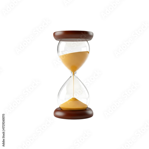 Hourglass time sand clock timer countdown deadline urgency passing moments sandglass timekeeping concept transparent background