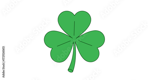 A simple green shamrock symbol representing good luck and Irish heritage.