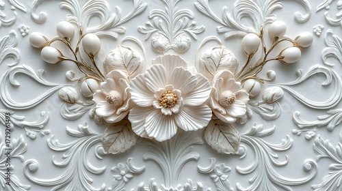 Floral stucco Ornament Decorative relief.