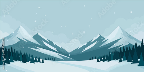mountain landscape vector illustration