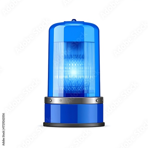 Blue emergency light, 3D render