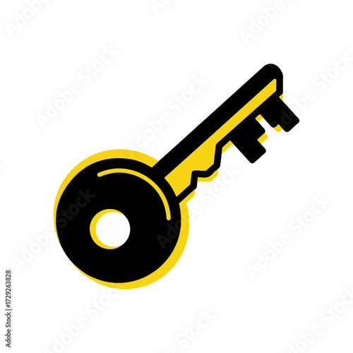 golden key on white background, A symbolic golden key illustration, representing secure access, crucial solutions, and the ability to unlock important concepts for various applications