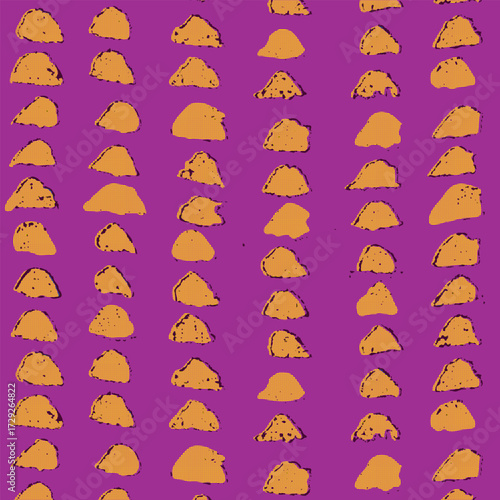 La Dolce Vita seamless pattern. Vector Italian summer food, sardines, picnic, lobster, tomatoes, vine. Cute hand drawn food wrap, Mediterranean kitchen wallpaper, textile design, print, background