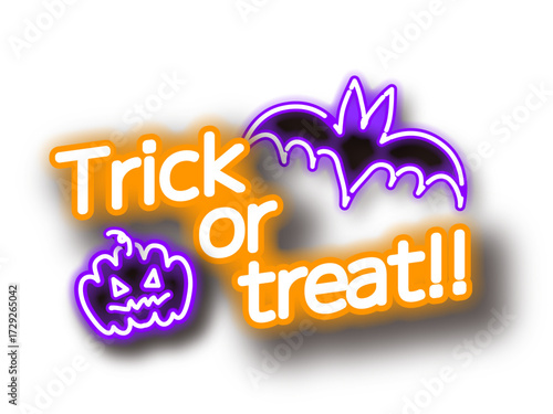 ネオンサイン風のハロウィンのイラスト
