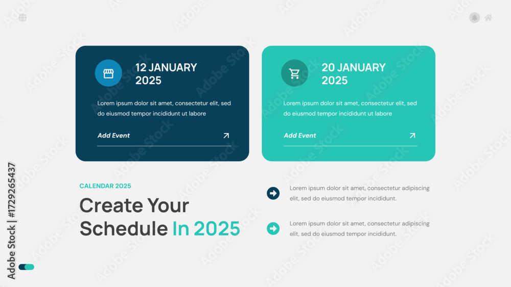 Fototapeta premium 2025 Calendar Infographics