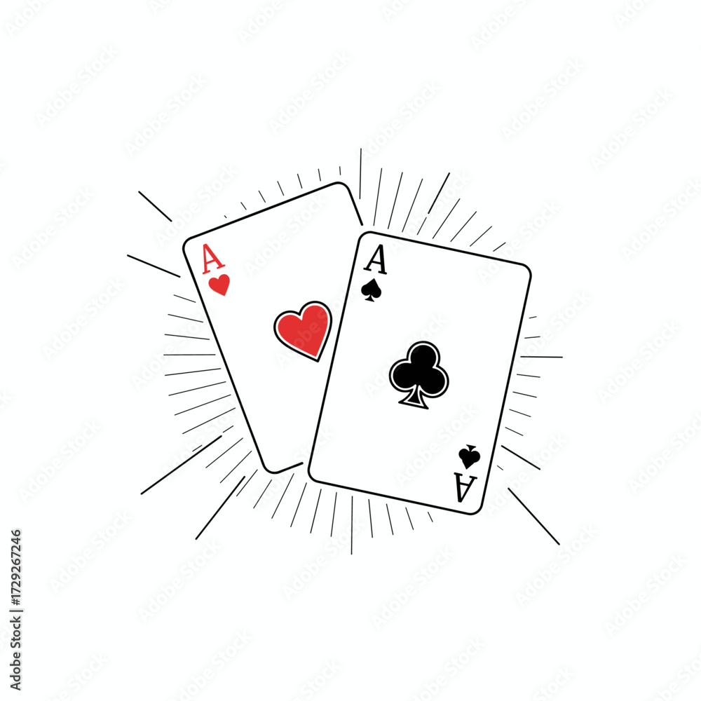 Obraz premium Playing cards graphic illustration