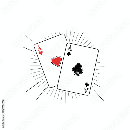 Playing cards graphic illustration