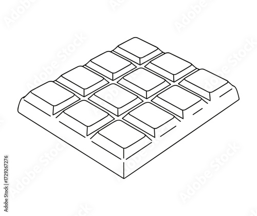 Chocolate bar line drawing in black and white