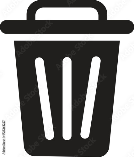 Simple black dustbin icon for digital use website app and design projects vector