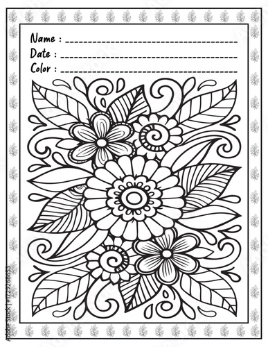Mandala Coloring Page & Book for Adults and Kid. High resolution (300 DPI), Ready to print on standard 8.5x11-(A4) inch paper With (No Bleed), Black and White. Vector illustration