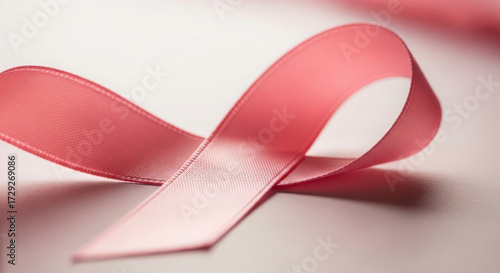 Pink Ribbon Symbolizing Breast Cancer Awareness and Support