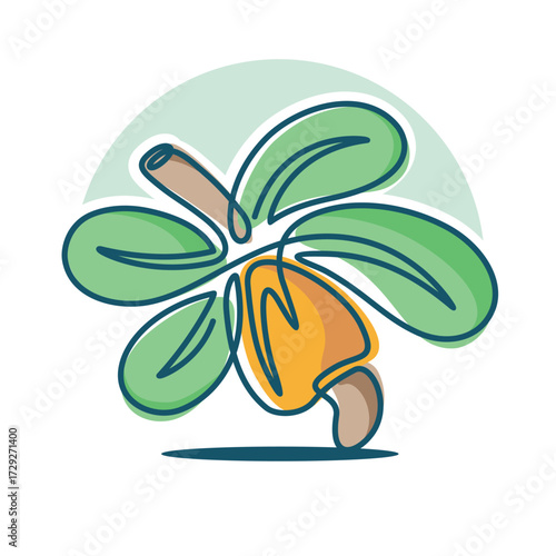 Template creative and fun cashew fruit logo colorful design symbol