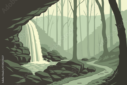 Grotto Falls in Great Smoky Mountains, Tennessee, unique walk-behind waterfall hidden on Trillium Gap Trail