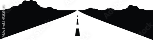 Open road journey destination horizon landscape vector