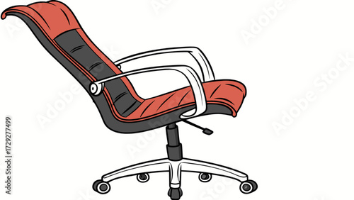 Find comfortable ergonomic office chair red and black leather adjustable swivel desk chair online now