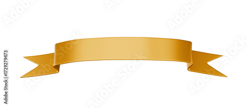 gold 3d banner ribbon on transparent background
