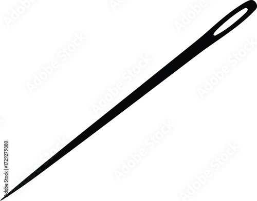 Minimalist needle and thread macro shot sewing craftsmanship tool concept vector