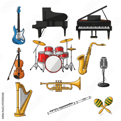 set of musical instruments
