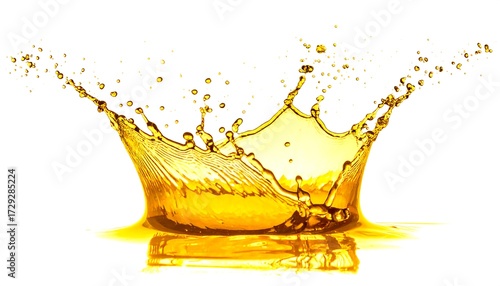 Golden liquid splash on white background (1)