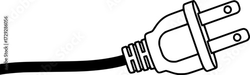 Electric plug vector icon on white background. Electrical cord or cable. Electric power.