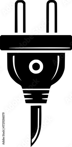 Electric plug vector icon on white background. Electrical cord or cable. Electric power.