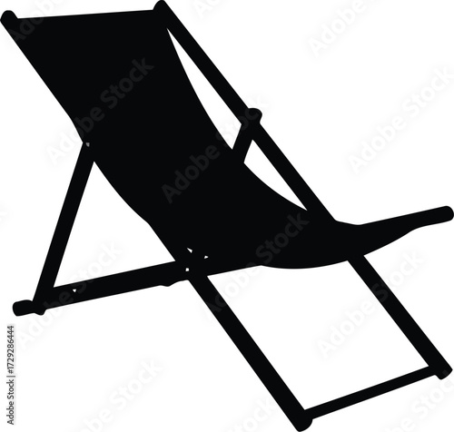Portable folding beach chair relaxing outdoor furniture isolated icon graphic vector