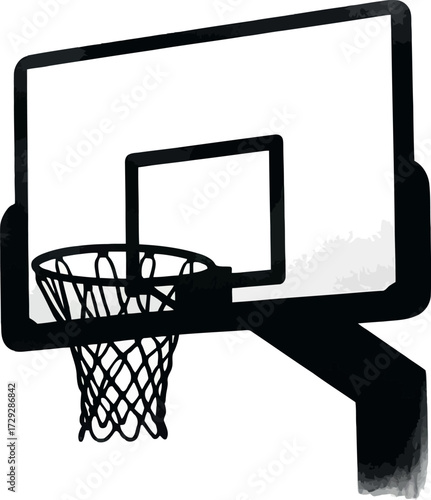 Basketball hoop and net outdoor sports equipment vector Hand drawn