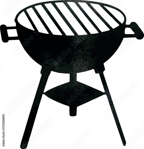 Classic charcoal grill for outdoor cooking and backyard barbecues vector Hand drawn