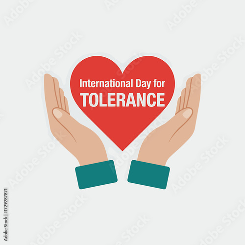 International Day for Tolerance celebrated with a red heart held by hands showcasing unity and understanding worldwide