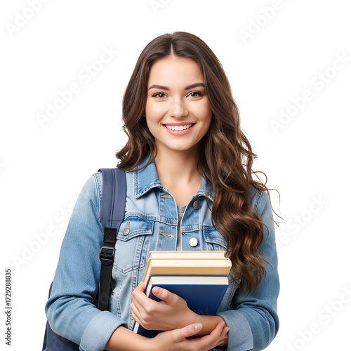 young student girl with books