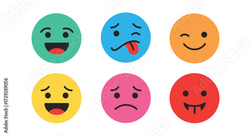 A collection of diverse emoji faces expressing various emotions.