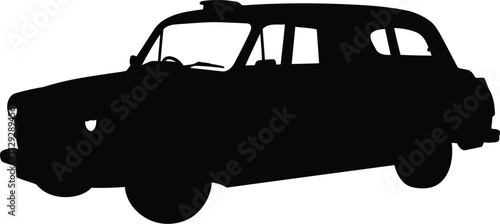 Iconic london taxi silhouette classic british cab transportation vector