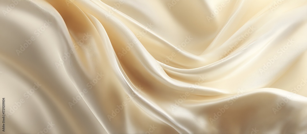 Obraz premium Creamy silk fabric with soft light waves and gentle folds