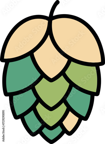 Hand drawn hop cone illustration craft beer ingredient ingredient vector Hand drawn