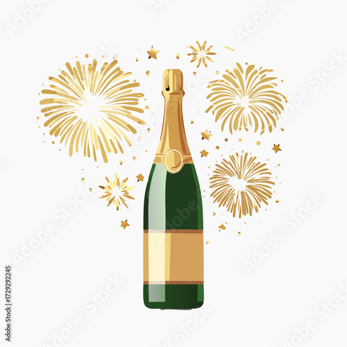champagne bottle and champagne