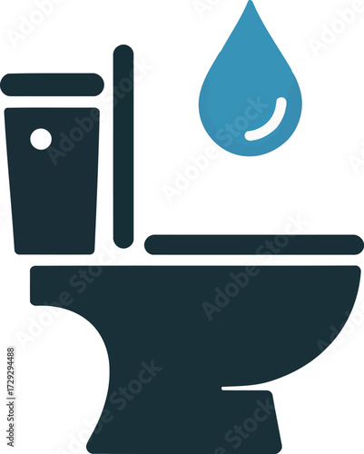 Plumbing service icon toilet water drop maintenance repair vector Hand drawn