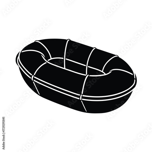 Sailor element isolated life raft on white background