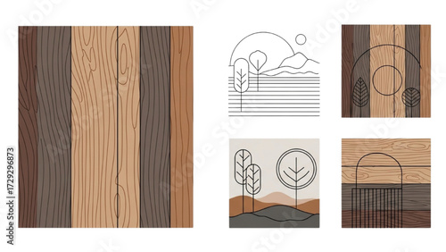 Grass and Broken Tiles Mosaic CAD Pattern – Vector Line Art Texture for Architecture and Landscape Design AI EPS PNG JPEG