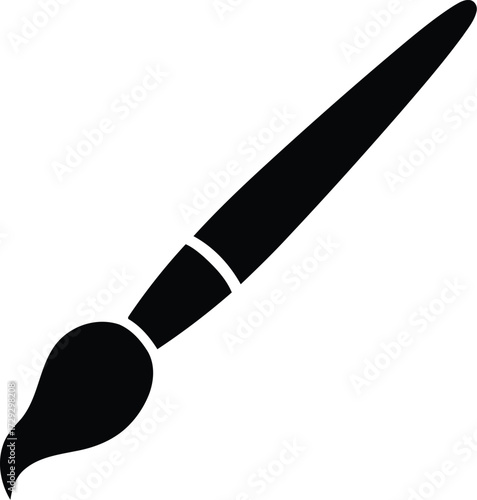 Artist brush icon simple black silhouette drawing tool clean vector graphic vector