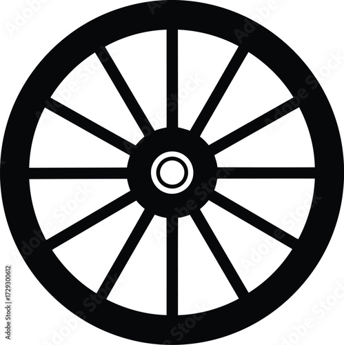 Rustic wagon wheel symbol timeless vintage design element graphic icon vector