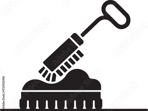 Black silhouette icon representing cleaning services or a tidy environment