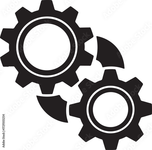 Abstract circular gear design representing workflow and interconnected processes