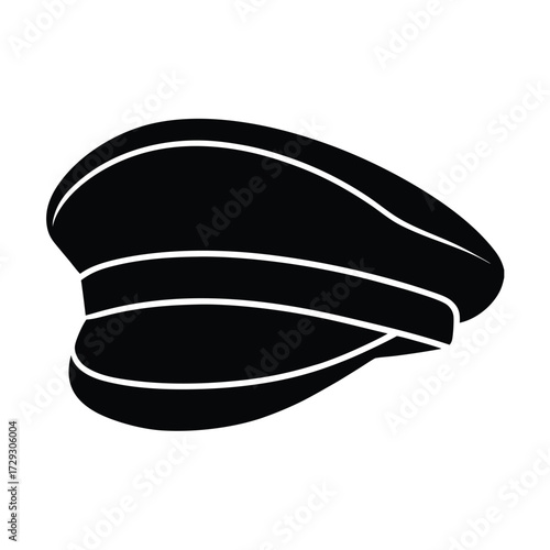 Sailor element isolated pilot cap on white background