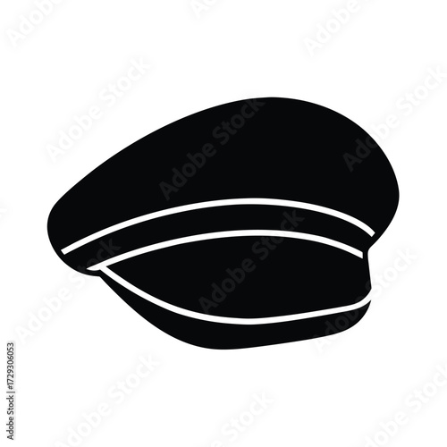 Sailor element isolated pilot cap on white background